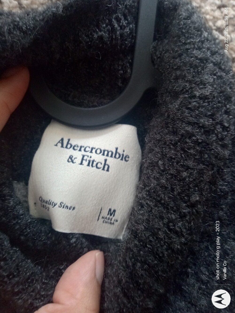 Abercrombie & Fitch Nordic Fair Isle Sweater Long Sleeve Mock Neck White Medium - Picture 4 of 10